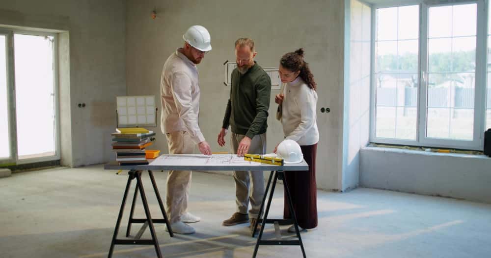 Le contremaître parle aux clients