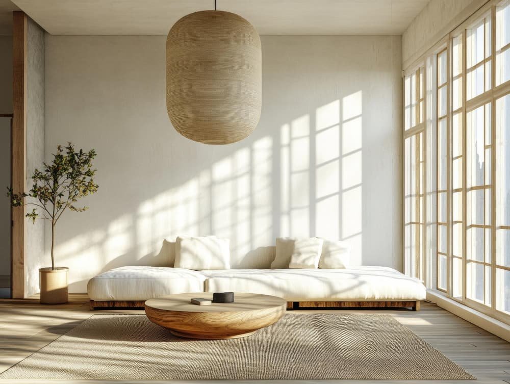 Salon moderne de style Japandi Design